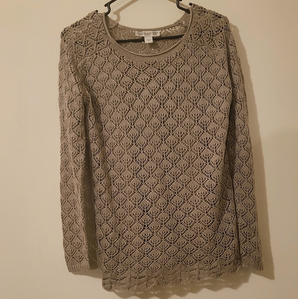 Vintage America Tan Long Sleeve Knit Sweater